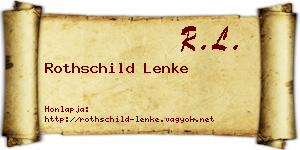 Rothschild Lenke névjegykártya