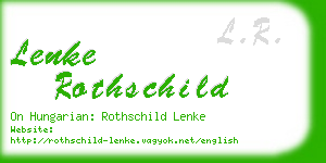 lenke rothschild business card